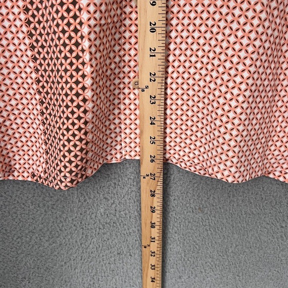 Nat Nast Shirt Men Medium Orange Geometric American Fit Silk Short Sleeve Preppy - Picture 5 of 11